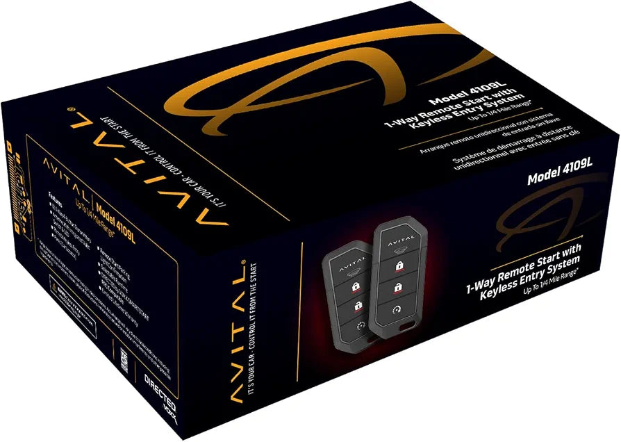 Avital 4109L 1-Way Remote Start System with Two 4-Button Remotes