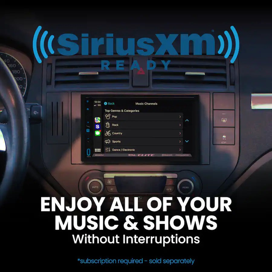 BOSS Audio - BOSS Elite Double-DIN Car Stereo Apple CarPlay Android Auto, 7-Inch Touchscreen, SiriusXM-Ready, Bluetooth, Built-In DSP - Black
