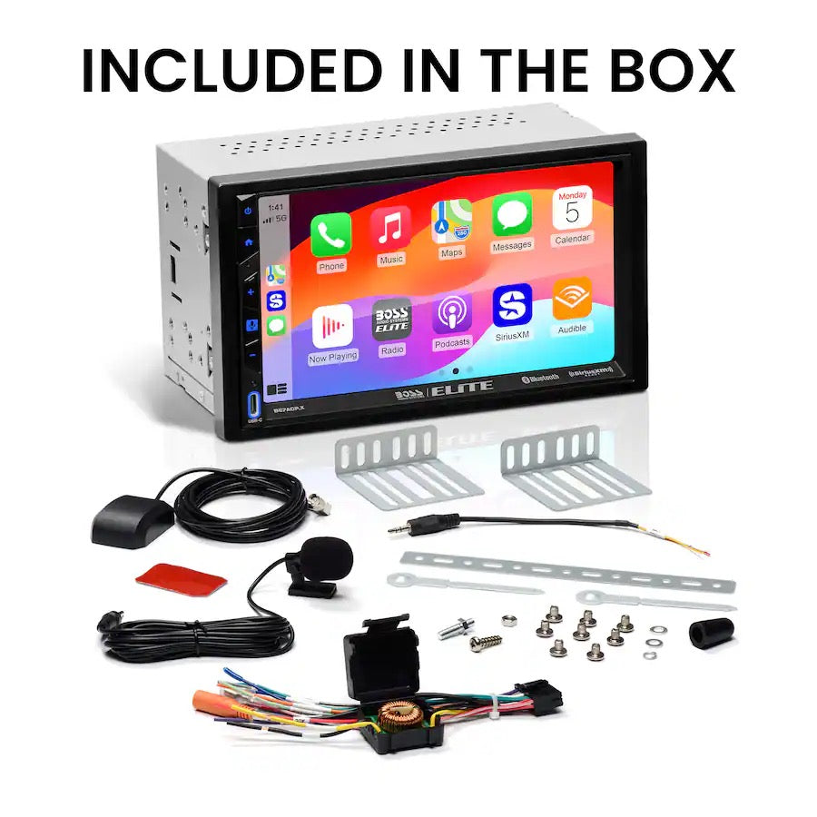 BOSS Audio - BOSS Elite Double-DIN Car Stereo Apple CarPlay Android Auto, 7-Inch Touchscreen, SiriusXM-Ready, Bluetooth, Built-In DSP - Black