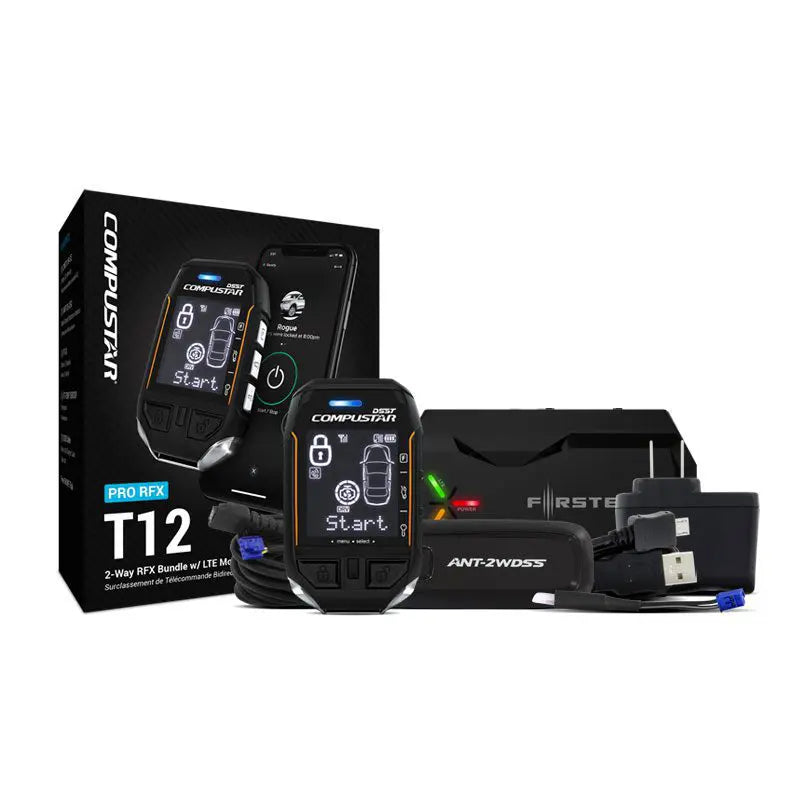 Compustar RFX-2WT12-SS 6-Button 2-Way Waterproof LCD, 3 mile range + Drone DR-X1
